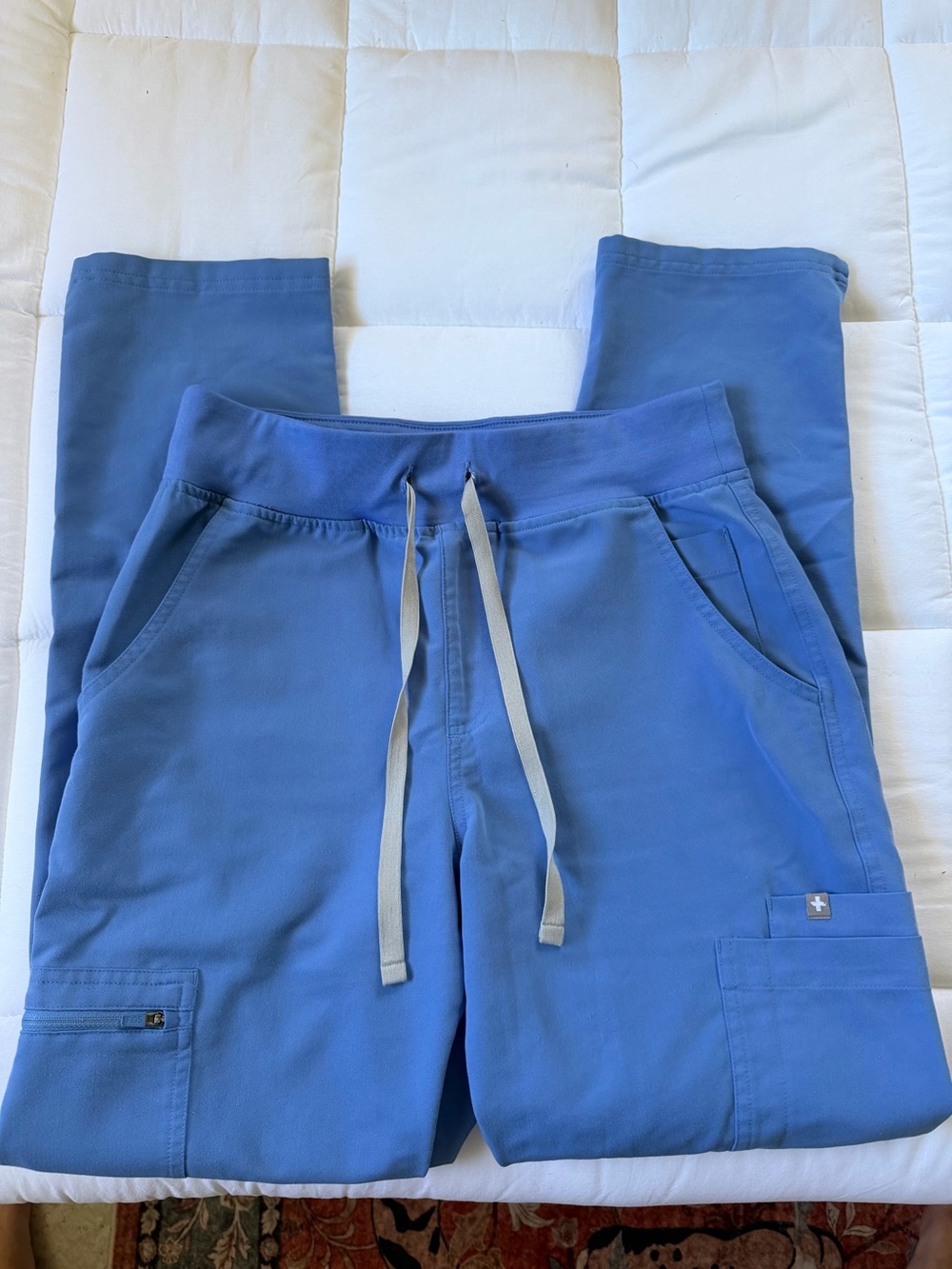 FIGS YOLA SKINNY SCRUB PANTS CEIL BLUE REG LENGTH
